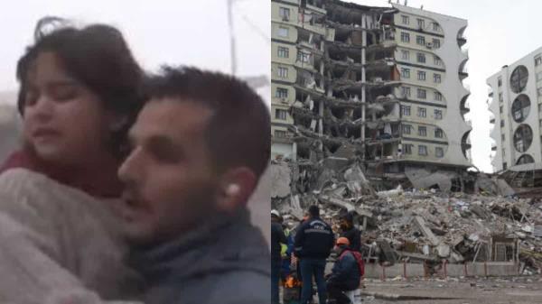 土耳其地震:视频捕捉到电视记者在现场报道时安慰小女孩